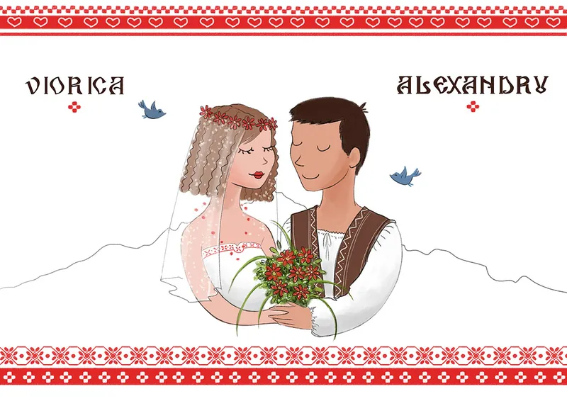 Wedding card designs – față