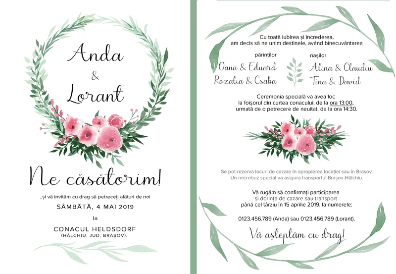 Wedding card designs – invitație
